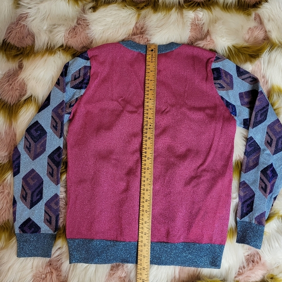 Gucci Blue Pink Tiger Patterned Lure Sweater Pullover Sx Cat Panther Garden - Picture 5 of 7